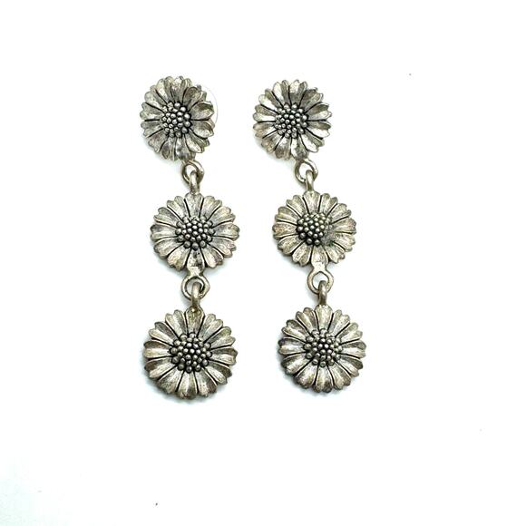 Vintage Eivind Hillestad Matching Daisy Sunflower Bracelet Dangle Earrings READ - Picture 4 of 7
